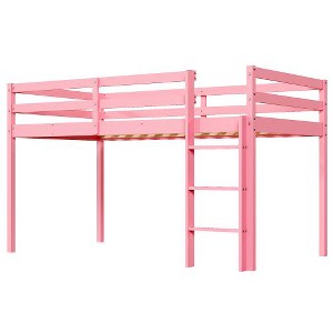 Karl Home Elevated Cross Bracing Straight Ladder Twin Pine Wooden Bed in White - 1 of 1