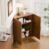 Dovelina Corner Cabinet Multifunctional Storage Sideboard with Interior Adjustable Shelves for Living Room - 2 of 4