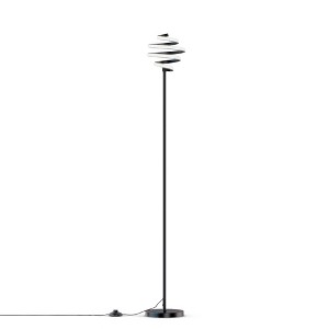 Infibrite 59" 24W Spiral Floor Lamp (Includes LED Light Bulb) Stepless Dimming Matte Black: ETL Listed, Iron Body, No Shade - 1 of 4