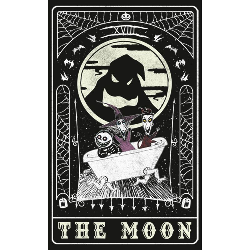 Men's The Nightmare Before Christmas Halloween Oogie Boogie and his Boys Moon Tarot Card Long Sleeve Shirt, 2 of 5