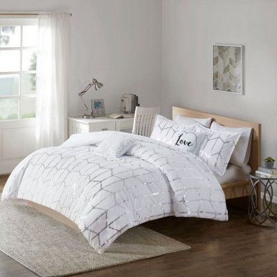 Sapphtopaz 4 Piece Sheet Set, Metallic Printed Comforter Set for Women, Men, Kids & Teens