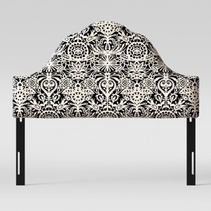 King Zinnia Arched Headboard Black & White Floral - Opalhouse