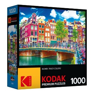 RoseArt Kodak Premium Colorful Waterfront Buildings, Amsterdam Jigsaw Puzzle - 1000pc - 1 of 4