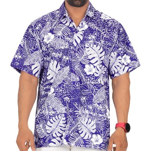 LA LEELA Mens Hawaiian Shirts Short Sleeve Button Down Shirt Men's Vacation Shirts Summer Beach Casual Aloha Shirts for Men Funny - 1 of 4