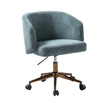 Ottaviano Corduroy Swivel Barrel Task Office Chair with Height-adjustable | ARTFUL LIVING DESIGN
