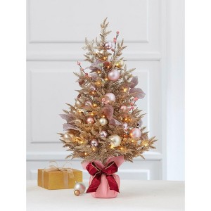 BrylaneHome 36" Pre-Lit Champagne Tabletop Tree - 1 of 1