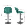 NicBex Set of 2 Bar Stools for Kitchen Island,Counter Bar Stools with Back and Footrest,Bar Chairs for Dining Rooms,Kitchens,Blue/Black/Green - 3 of 4