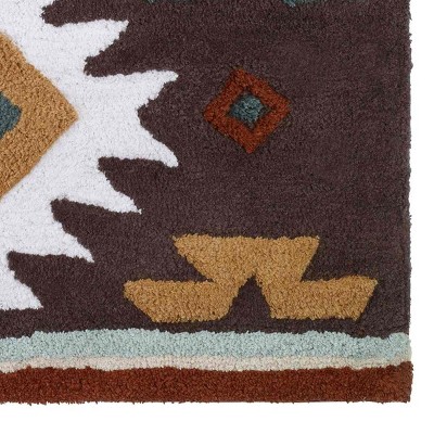 Navajo Dance Multicolor Cotton Bath Rug with Southwest Motif
