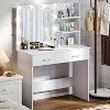WAYES Vanity Desk with Mirror, Lights, Storage Drawers, Shelves - 3-Foot Makeup Table for Bedroom, White - 2 of 4