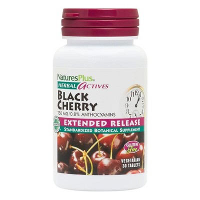 Nature's Plus Herbal Actives Black Cherry Extended Release Tablets 30  Vegetarian Tablet : Target
