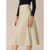 INSPIRE CHIC Women's Vintage High Waist A Line Faux PU Leather Midi Skirts - 3 of 4