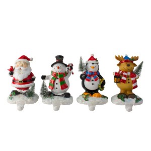 Northlight Set of 4 Santa, Snowman, Penguin and Reindeer Christmas Stocking Holders 5.75" - 1 of 4