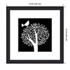 Kate and Laurel Framed Art Black and White Bird Tree Linocut by Giuliana Lazzerini Lazzerini, 27x27, Oliver Black Narrow - 2 of 4
