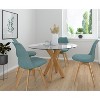 Ren Home Jumi Glass Dining Table with Pedestal Legs, Oak - 2 of 4