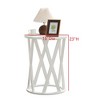 Kings Brand Furniture Vienna Round Side End Table, X-Motifs Design Accent Table for Living Room, Bedroom - 3 of 3