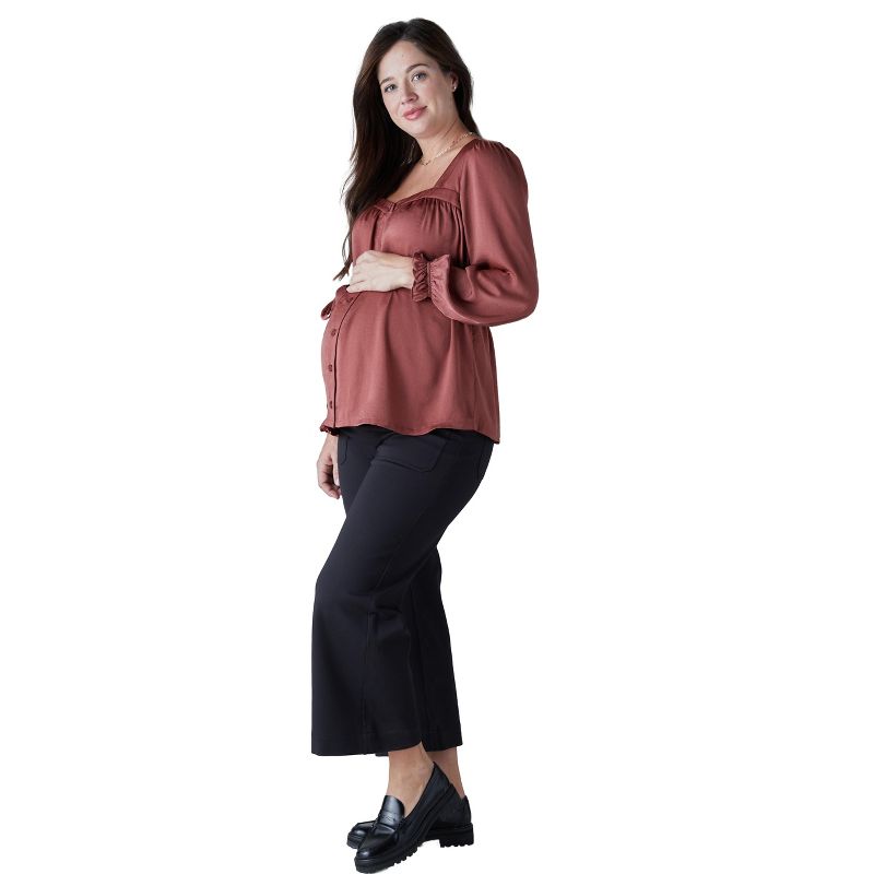 Ingrid & Isabel Maternity Belted Button Front Blouse, 2 of 7
