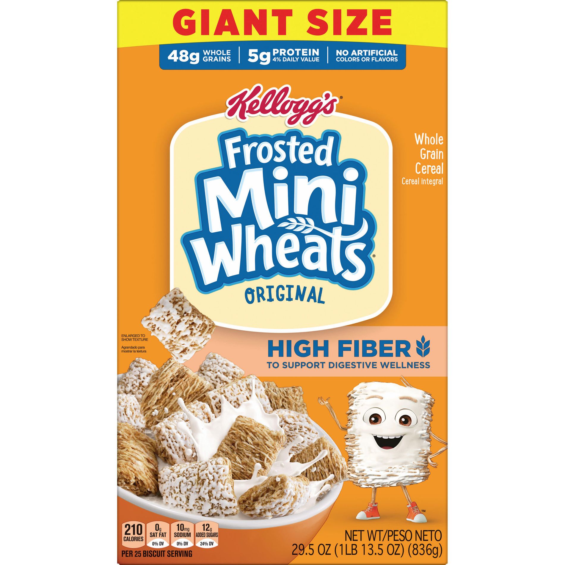 Kellogg's Frosted Mini-Wheats Breakfast Cereal - 29.5oz: Whole Grain, No Certified Synthetic Colors