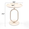 MAYEERTY 21.3''H Lantern-Shaped Metal End Table, Small Round Side Table, Modern Coffee Drink Cocktail Table for Living Room Corners Small Spaces - 3 of 4