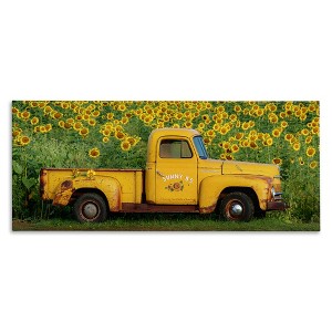 Stupell Industries Yellow Pickup in Sunflower Field, 40" x 17" - 1 of 4