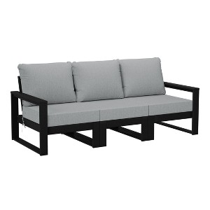 WestinTrends Montara Outdoor HDPE All-Weather Modern Deep Seating Patio Sofa with Waterproof Cushions - 1 of 4