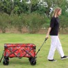 VisioGear Collapsible Wagon, Folding Wagon Cart with Big Wheels for Camping, Sports, Garden, Baseball, Red, 37.8"*21.26"*34.45" - 4 of 4