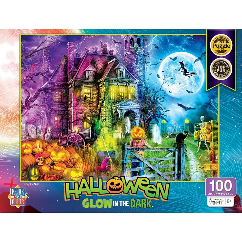 MasterPieces 100 Piece Glow in the Dark Jigsaw Puzzle - Spooky Nights, 2 of 7