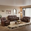 Tribesigns Breathing Leather Recliner Sofa with Adjustable Angle, Storage, Wireless Charger & LED Lighting, Reddish Brown for Living Room. - 2 of 4