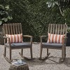 2pk Colmena Acacia Wood Patio Rustic Rocking Chair - Christopher Knight Home - image 2 of 4