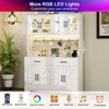 71" Pantry Cabinet, Kitchen Hutch with RGB Light & Power Outlet, Farmhouse Coffee Bar with Door Racks - 2 of 4