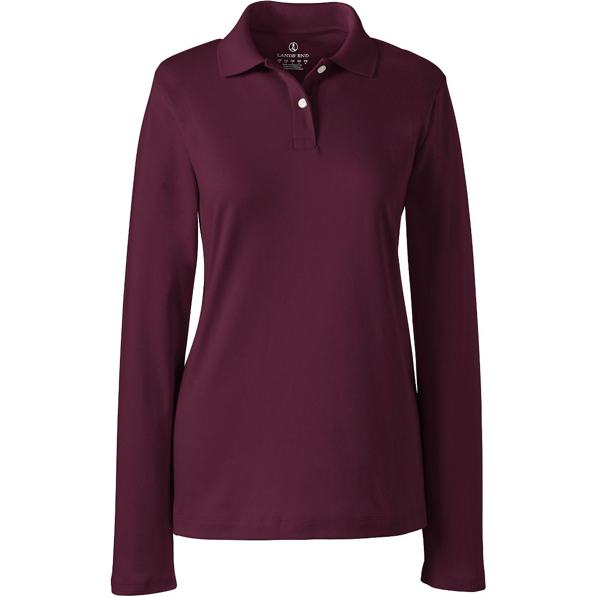 Lands' End School Uniform Women's Long Sleeve Feminine Fit Interlock Polo Shirt - thumbnail 7