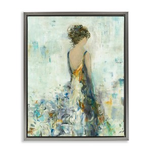 Stupell Industries Abstract Woman Floral Dress Floating Frame Canvas Art - 1 of 4