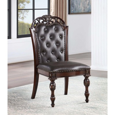 CAVINAS 23" Chateau De Ville Dining Chairs,Set of 2,Luxury Upholstery Chairs with/without Armrest,Formal Dining Room Chairs,Button-Tufted Backrest