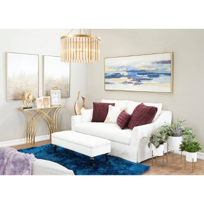 Set Of 2 Canvas Geode Glitter Flakes Framed Wall Arts With Gold Frame ...