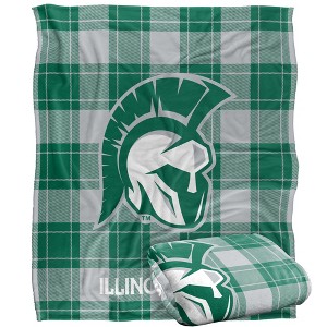 Illinois Wesleyan University Campus Plaid Spirit Silky Touch Super Soft Throw Blanket 50x60 - 1 of 4