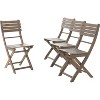 NicBex 2pc/4pc Outdoor Dining Chair,Modern Patio Dining Chairs with Folding Style,Armless Wood Chairs Suitable for Patio,Garden,Gray/White/Brown - 2 of 4