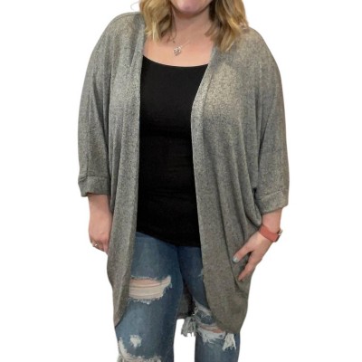 Women's Long Rounded Hem Cardigan - SHE + SKY