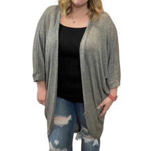 Women's Long Rounded Hem Cardigan - SHE + SKY - 1 of 2