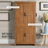 Resenkos 64-Inch 4-Door Freestanding Pantry with 3 Adjustable Shelves, Antique - 3 of 4