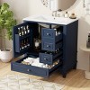 30" Bathroom Vanity with Sink, Modern Under Sink Cabinet with 1 Door, Shelf and 3 Soft-Close Drawers for Bathroom or Powder Room – Cuddlewood - 3 of 4