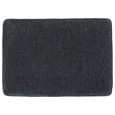 Contemporary Charcoal Gray Chenille 33" Footstool