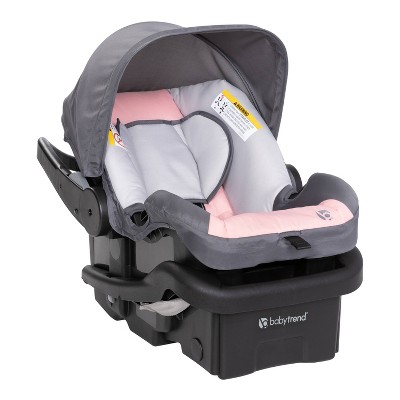 Gray and Pink Steel All-Terrain Jogging Stroller with Infant Car Seat
