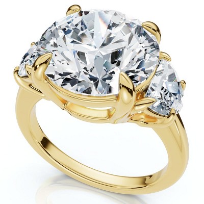 Pompeii3 Certified 7Ct Diamond & Halfmoon Engagement Ring 14k Gold or Platinum Lab Created
