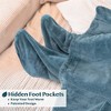 PAVILIA Wearable Blanket with Sleeves and Foot Pockets, Fleece Warm Snuggle Pocket Sleeved Throw for Women Men Adults - 2 of 4