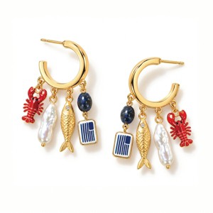 just joyful! Americana Gold Lobster Fish Hoop Earring : Target