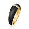 Ross-Simons Black Enamel Dome Ring With Diamonds in 18kt Gold Over Sterling - 3 of 4