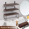 Munora 2-in-1 Floating Shelves with Storage Basket - Rustic Wooden Wall Shelves for Bathroom, Bedroom & Kitchen (15.7"x5.9") - 4 of 4