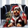 Lomsoe Cute Vintage Christmas Dog Print Flannel Blanket - All Seasons Soft and Warm Throw Blanket for Bed, Napping, Camping, Travel, Office - 4 of 4