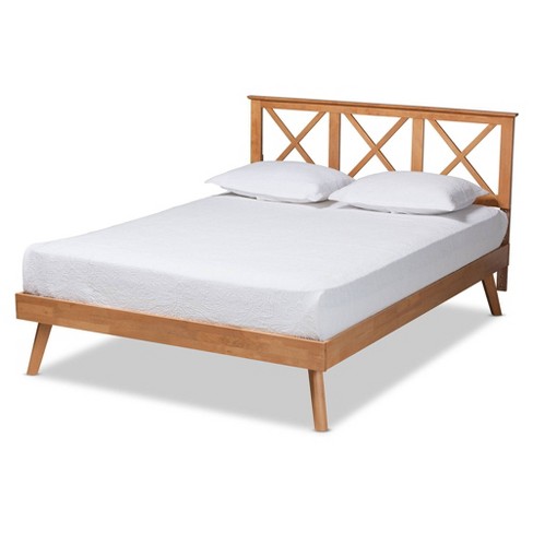 Queen Galvin Wood Platform Bed Brown Baxton Studio Target