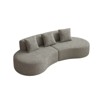 Aukfa Curved Velvet Sectional Sofa - 5 Seater L Shape Sofa , Suitable for Living Room, Apartment, Home Decor, Beige & Orange & Grey - 3 of 4