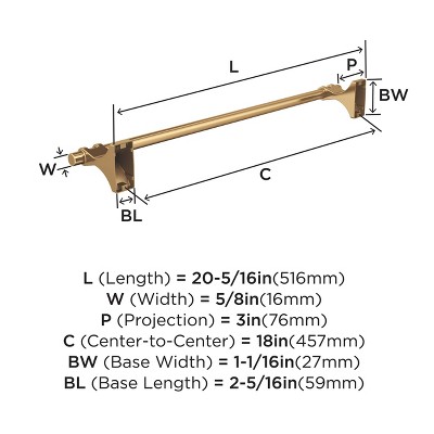 Amerock Davenport Champagne Bronze 18 inch (457mm) Towel Bar